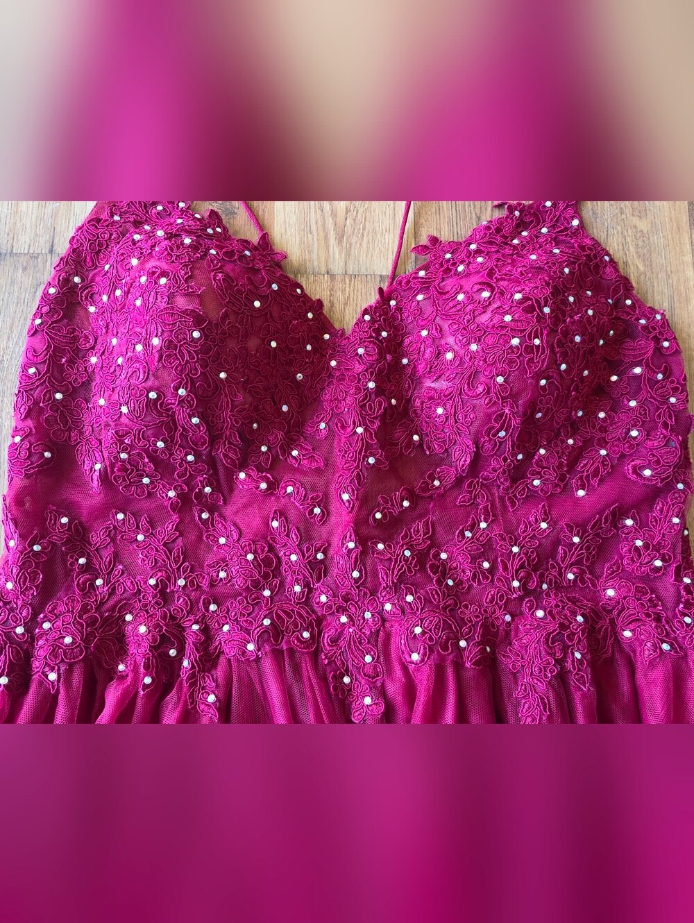 Woman's Burgundy Gown - Picture 5 of 10